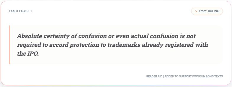 Exact excerpt callout highlighting an important case ruling